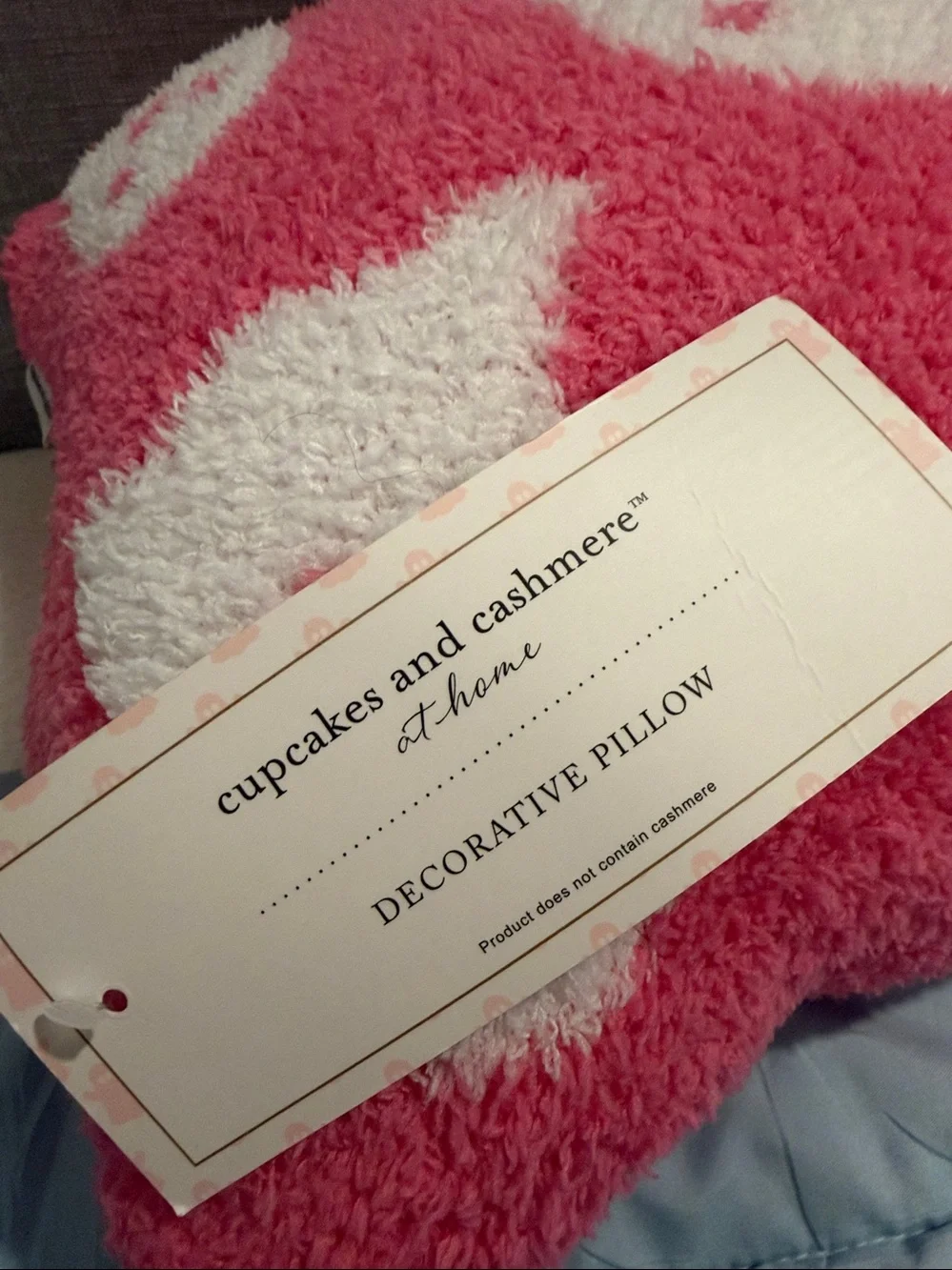 Cupcakes and Cashmere Pink Ghost Halloween Decorative Pillow NWT